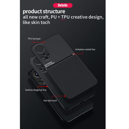 Classic Tilt Strip Grain Magnetic Shockproof PC + TPU Case For Honor 50(Black) - Honor Cases by buy2fix | Online Shopping UK | buy2fix