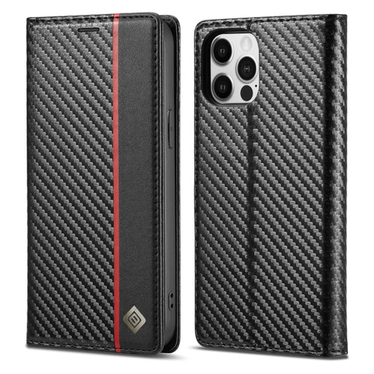 For iPhone 12 / 12 Pro LC.IMEEKE Carbon Fiber PU + TPU Horizontal Flip Leather Case with Holder & Card Slot & Wallet(Vertical Black) - iPhone 12 / 12 Pro Cases by LC.IMEEKE | Online Shopping UK | buy2fix