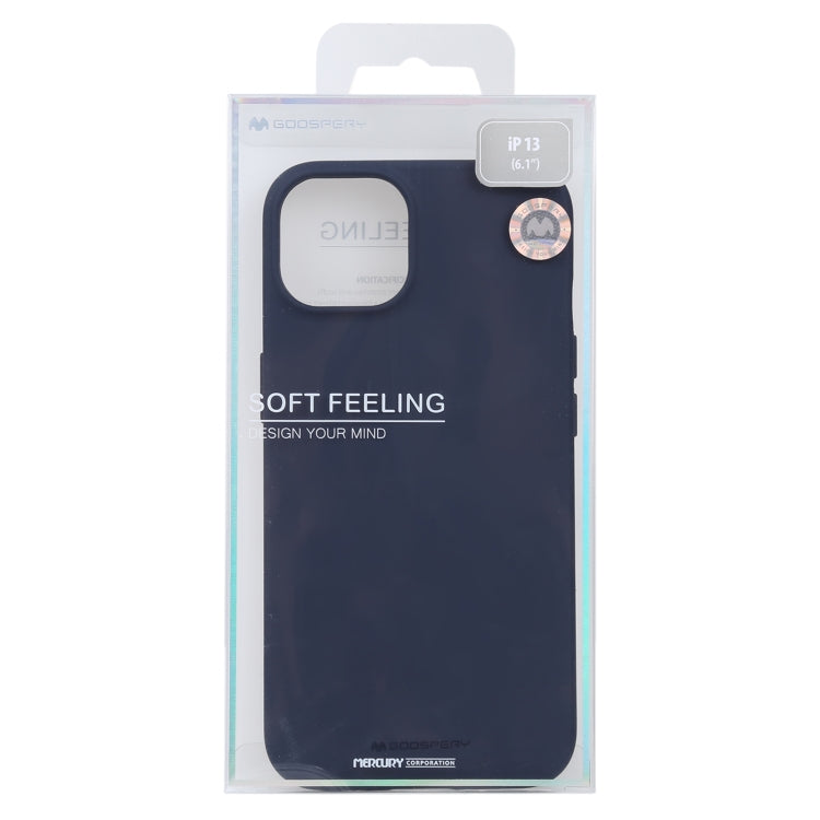 For iPhone 13 GOOSPERY SOFT FEELING Liquid TPU Shockproof Soft Case(Navy Blue) - iPhone 13 Cases by GOOSPERY | Online Shopping UK | buy2fix