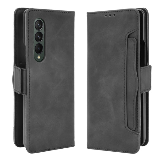 For Samsung Galaxy Z Fold3 5G Skin Feel Calf Pattern Horizontal Flip Leather Case with Holder & Card Slots & Photo Frame(Black) - Galaxy Phone Cases by GKK | Online Shopping UK | buy2fix