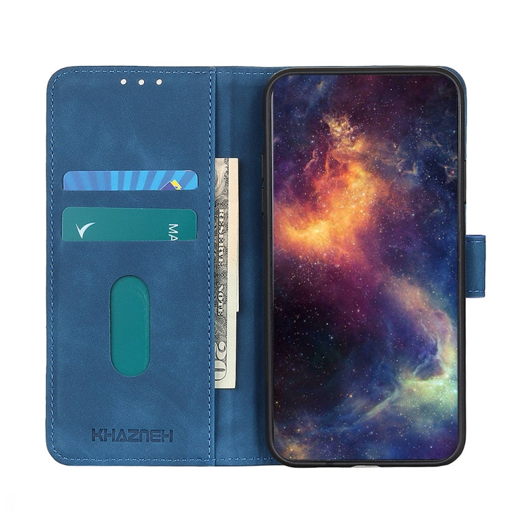 For Xiaomi Redmi 10 / Redmi Note 11 4G KHAZNEH Retro Texture PU + TPU Horizontal Flip Leather Case with Holder & Card Slots & Wallet(Blue) - Xiaomi Cases by buy2fix | Online Shopping UK | buy2fix