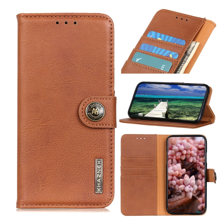 For Xiaomi Redmi 10 / Redmi Note 11 4G KHAZNEH Cowhide Texture Horizontal Flip Leather Case with Holder & Card Slots & Wallet(Brown) - Xiaomi Cases by buy2fix | Online Shopping UK | buy2fix