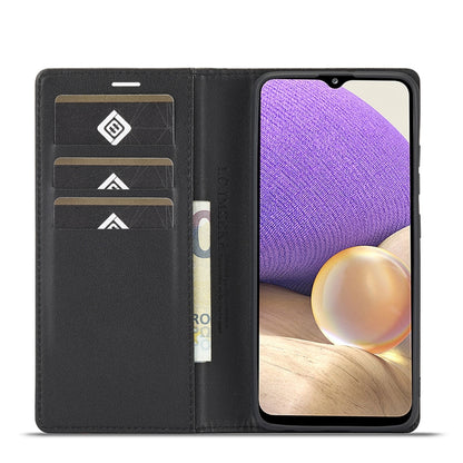 LC.IMEEKE Carbon Fiber PU + TPU Horizontal Flip Leather Case with Holder & Card Slot & Wallet For Samsung Galaxy A32 4G(Vertical Black) - Galaxy Phone Cases by LC.IMEEKE | Online Shopping UK | buy2fix