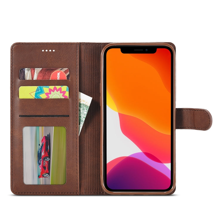 For iPhone 13 LC.IMEEKE Calf Texture Horizontal Flip Leather Case with Holder & Card Slots & Wallet(Brown) - iPhone 13 Cases by LC.IMEEKE | Online Shopping UK | buy2fix