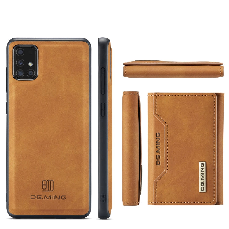 For Samsung Galaxy A71 DG.MING M2 Series 3-Fold Multi Card Bag Back Cover Shockproof Case with Wallet & Holder Function(Brown) - Galaxy Phone Cases by DG.MING | Online Shopping UK | buy2fix