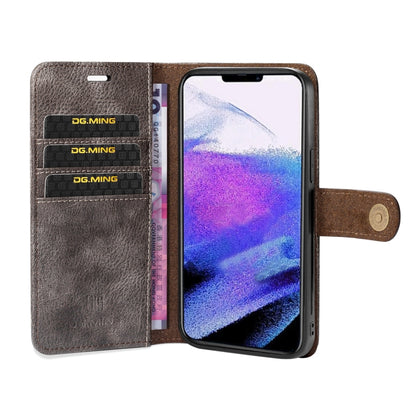 For iPhone 13 Pro DG.MING Crazy Horse Texture Flip Detachable Magnetic Leather Case with Holder & Card Slots & Wallet (Grey) - iPhone 13 Pro Cases by DG.MING | Online Shopping UK | buy2fix