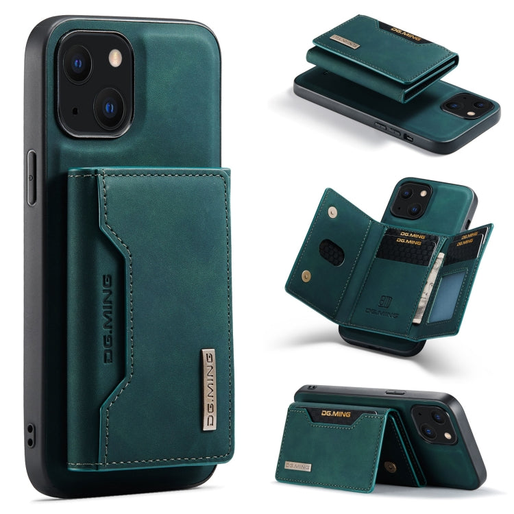 For iPhone 13 mini DG.MING M2 Series 3-Fold Card Bag Shockproof Case with Wallet & Holder Function (Green) - iPhone 13 mini Cases by DG.MING | Online Shopping UK | buy2fix