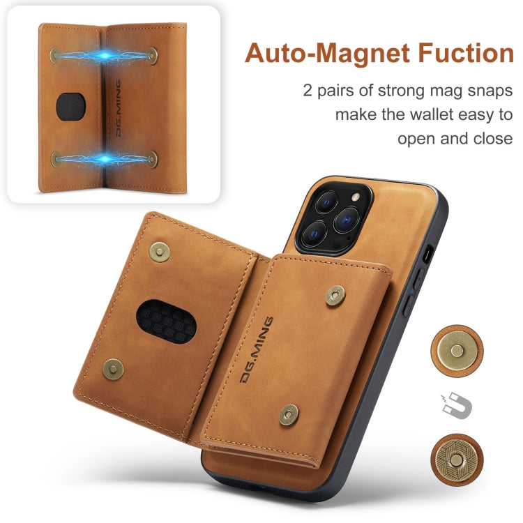 For iPhone 13 Pro Max DG.MING M2 Series 3-Fold Card Bag Shockproof Case with Wallet & Holder Function (Brown) - iPhone 13 Pro Max Cases by DG.MING | Online Shopping UK | buy2fix