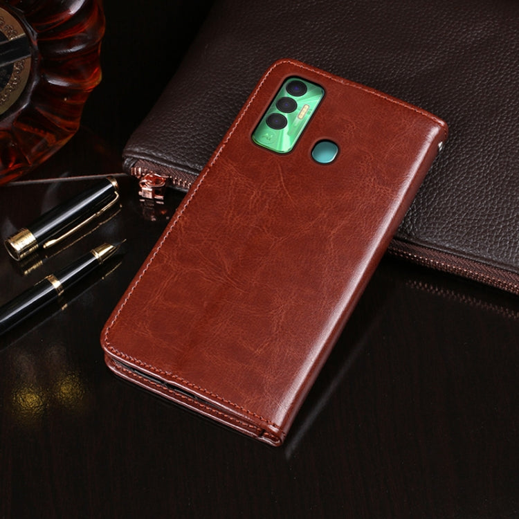 idewei Crazy Horse Texture Horizontal Flip Leather Case with Holder & Card Slots & Wallet For Tecno Spark 7P(Brown) - Tecno Cases by idewei | Online Shopping UK | buy2fix