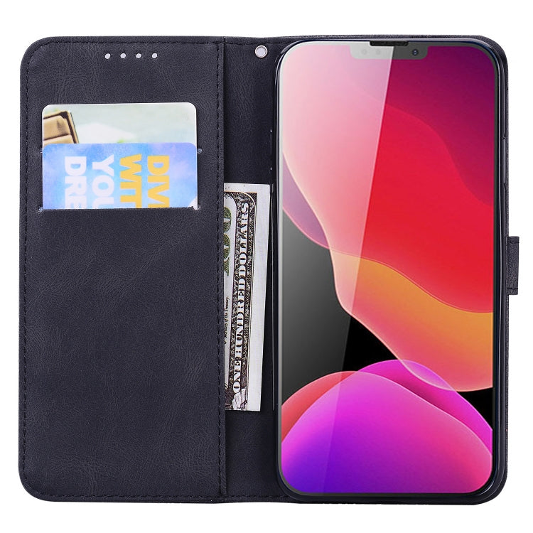 For iPhone 13 mini Retro Skin Feel Butterflies Embossing Horizontal Flip Leather Case with Holder & Card Slots & Wallet (Black) - iPhone 13 mini Cases by buy2fix | Online Shopping UK | buy2fix