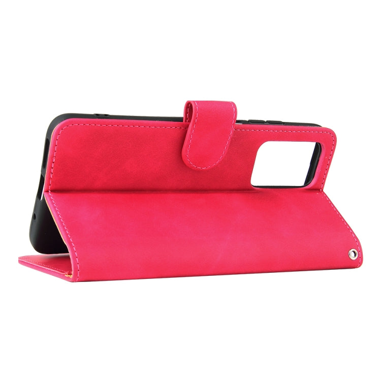 Solid Color Skin Feel Magnetic Buckle Horizontal Flip Calf Texture PU Leather Case with Holder & Card Slots & Wallet For Xiaomi Redmi 10(Rose Red) - Xiaomi Cases by buy2fix | Online Shopping UK | buy2fix