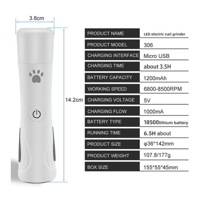 RC-306 Animal Nail Grinder USB Automatic Manicure(White) - Fingernail Trimmers by buy2fix | Online Shopping UK | buy2fix