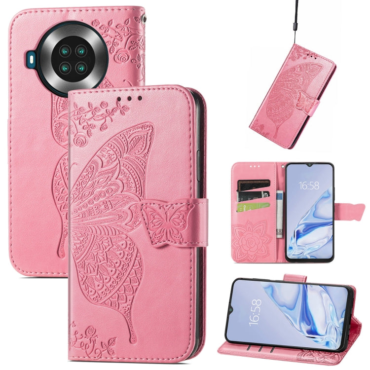 Butterfly Love Flowers Embossed Horizontal Flip Leather Case with Holder & Card Slots & Wallet & Lanyard For CUBOT Note 20(Pink) - More Brand by buy2fix | Online Shopping UK | buy2fix