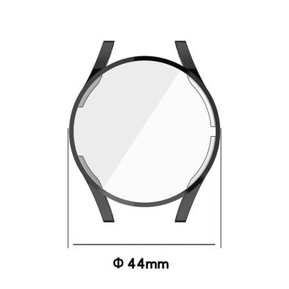 For Samung Galaxy Watch4 44mm Full Coverage TPU Electroplating Protective Case Cover(Transparent White) - Watch Cases by buy2fix | Online Shopping UK | buy2fix