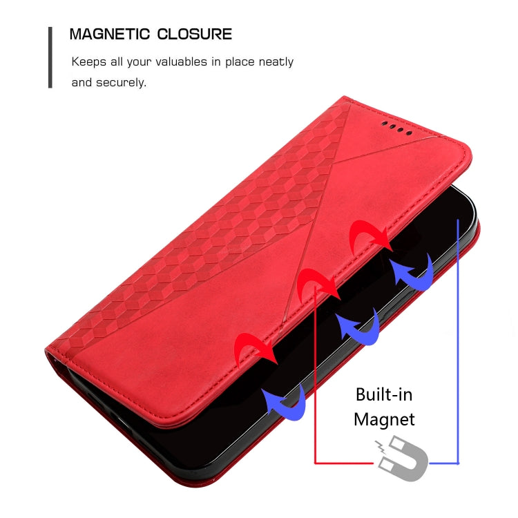 For iPhone XS Max Diamond Pattern Splicing Skin Feel Magnetic Horizontal Flip Leather Case with Card Slots & Holder & Wallet(Red) - More iPhone Cases by buy2fix | Online Shopping UK | buy2fix