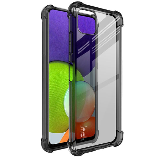 For Samsung Galaxy A22 5G IMAK All Coverage Shockproof Airbag TPU Case with Screen Protector(Transparent Black) - Galaxy Phone Cases by imak | Online Shopping UK | buy2fix