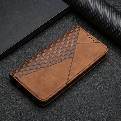 For Motorola Moto G30 / G10 Diamond Pattern Splicing Skin Feel Magnetic Horizontal Flip Leather Case with Card Slots & Holder & Wallet(Brown) - Motorola Cases by buy2fix | Online Shopping UK | buy2fix