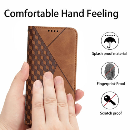 For Motorola Moto G60 /G40 Diamond Pattern Splicing Skin Feel Magnetic Horizontal Flip Leather Case with Card Slots & Holder & Wallet(Brown) - Motorola Cases by buy2fix | Online Shopping UK | buy2fix