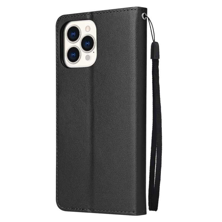 For iPhone 13 mini Multifunctional Horizontal Flip Leather Case, with Three Card Slot & Holder & Photo Frame & Lanyard (Black) - iPhone 13 mini Cases by buy2fix | Online Shopping UK | buy2fix