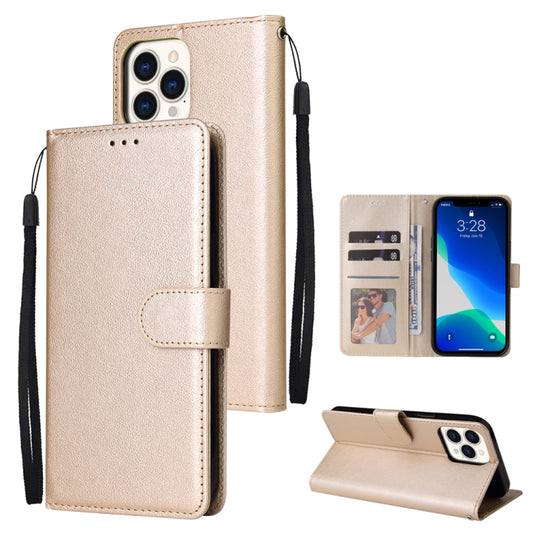 For iPhone 13 mini Multifunctional Horizontal Flip Leather Case, with Three Card Slot & Holder & Photo Frame & Lanyard (Tyrant Gold) - iPhone 13 mini Cases by buy2fix | Online Shopping UK | buy2fix