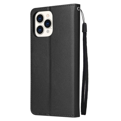 For iPhone 13 Pro Max Multifunctional Horizontal Flip Leather Case, with Three Card Slot & Holder & Photo Frame & Lanyard (Black) - iPhone 13 Pro Max Cases by buy2fix | Online Shopping UK | buy2fix