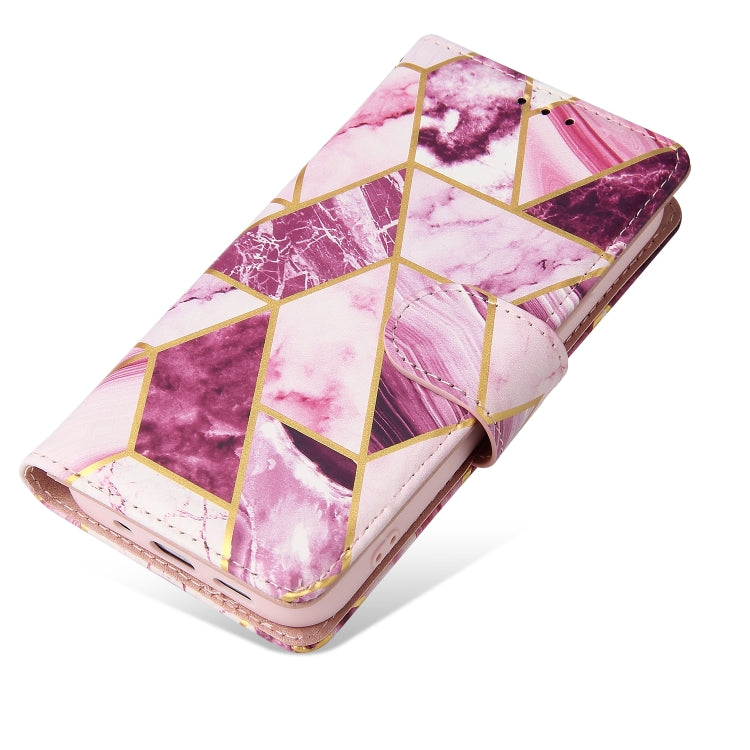 For iPhone 13 mini Marble Bronzing Stitching Horizontal Flip PU Leather Case with Holder & Card Slots & Wallet & Photo Frame (Purple) - iPhone 13 mini Cases by buy2fix | Online Shopping UK | buy2fix