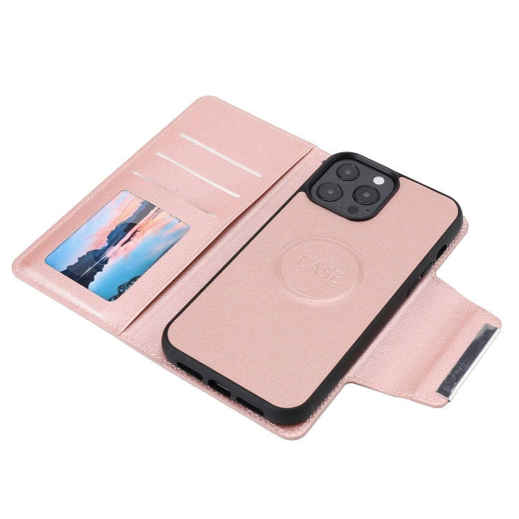 For iPhone 13 Pro Max Ultra-thin Separable Magnetic Horizontal Flip Leather Case with Card Slot & Wallet (Pink) - iPhone 13 Pro Max Cases by buy2fix | Online Shopping UK | buy2fix