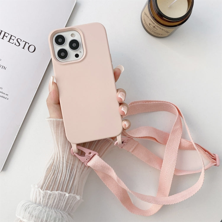 For iPhone 11 Pro Max Elastic Silicone Protective Case with Wide Neck Lanyard (Pink) - iPhone 11 Pro Max Cases by buy2fix | Online Shopping UK | buy2fix