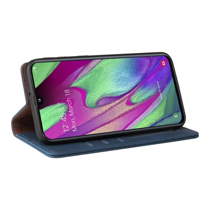 For Samsung Galaxy A40 Simple Suction Closure Horizontal Flip Leather Case with Holder & Card Slot & Wallet(Blue) - Galaxy Phone Cases by buy2fix | Online Shopping UK | buy2fix