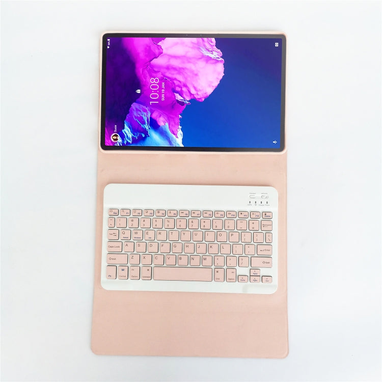 For Lenovo Pad Tab P11 Pro 11.5 inch TB-J706F LX115 Solid Color Detachable Square Keycap Bluetooth Keyboard Leather Tablet Case with Stand(Pink) - Lenovo Keyboard by buy2fix | Online Shopping UK | buy2fix