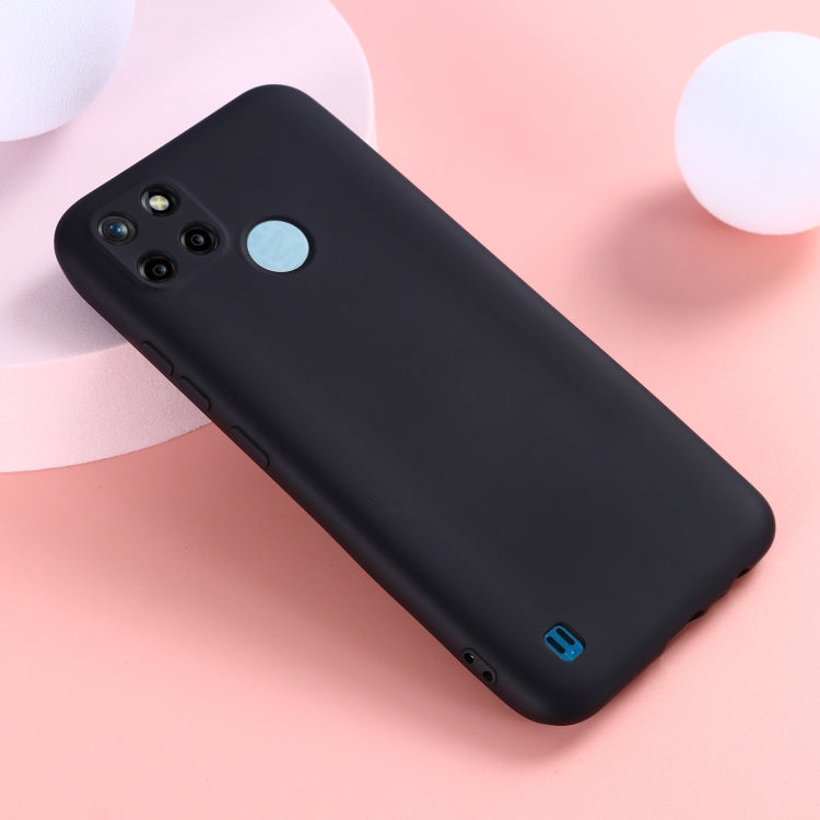 For OPPO Realme C21Y Foreign Version Solid Color Liquid Silicone Dropproof Full Coverage Protective Case(Black) - Realme Cases by buy2fix | Online Shopping UK | buy2fix