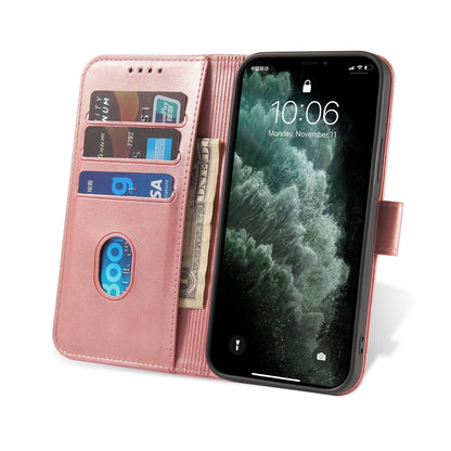 For iPhone 12 / 12 Pro Calf Texture Buckle Horizontal Flip Leather Case with Holder & Card Slots & Wallet(Rose Gold) - iPhone 12 / 12 Pro Cases by buy2fix | Online Shopping UK | buy2fix