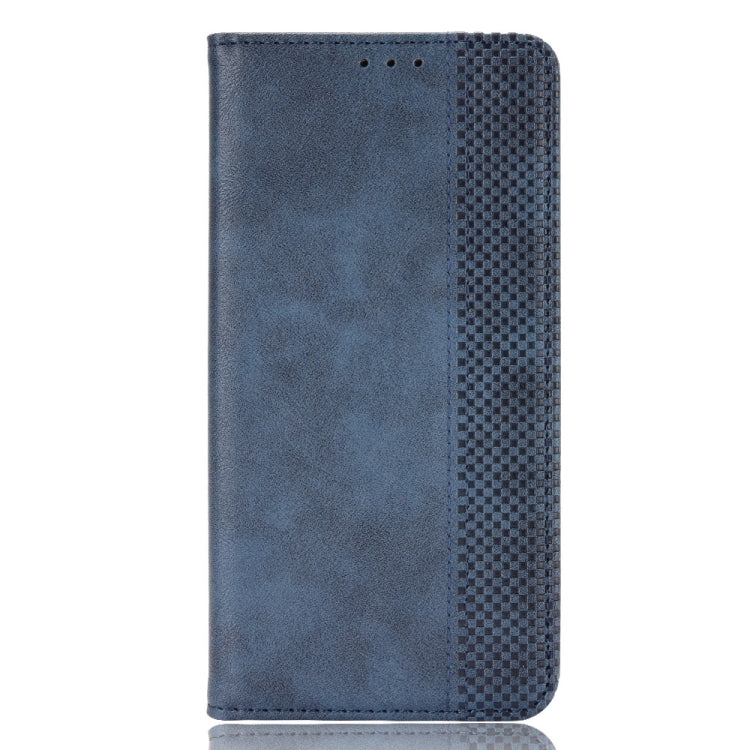 For Motorola Edge 20 Magnetic Buckle Retro Pattern Horizontal Flip Leather Case with Holder & Card Slot & Wallet(Blue) - Motorola Cases by buy2fix | Online Shopping UK | buy2fix