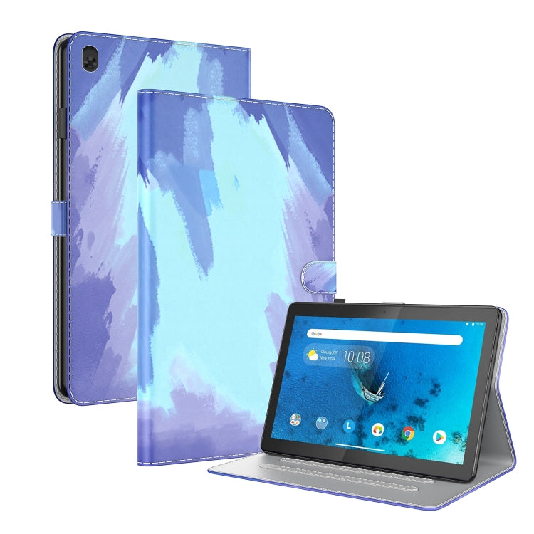 For Lenovo Tab M10 TB-X605L X605F Voltage Watercolor Pattern Skin Feel Magnetic Horizontal Flip PU Leather Case with Holder(Blue) - Lenovo by buy2fix | Online Shopping UK | buy2fix