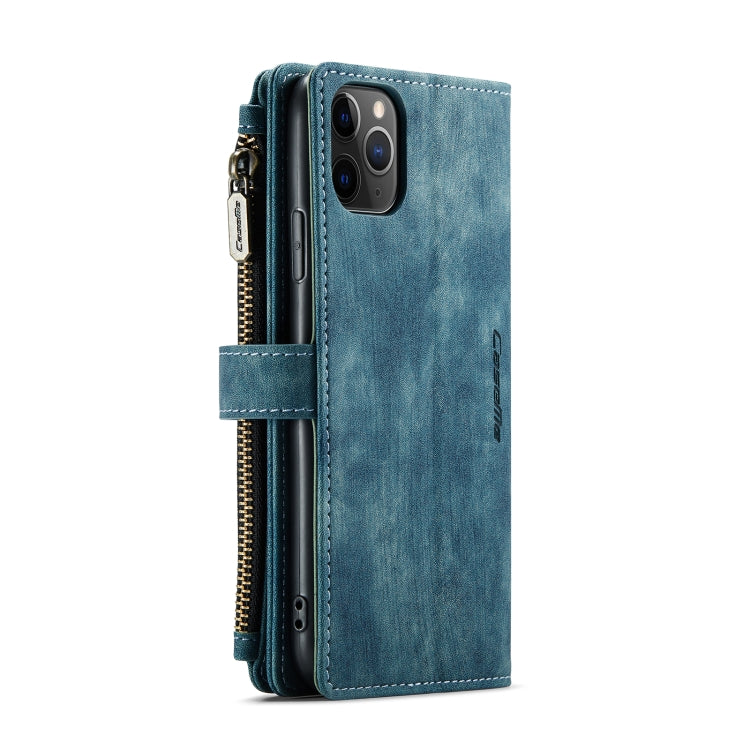 For iPhone 11 Pro Max CaseMe-C30 PU + TPU Multifunctional Horizontal Flip Leather Case with Holder & Card Slot & Wallet & Zipper Pocket (Blue) - iPhone 11 Pro Max Cases by CaseMe | Online Shopping UK | buy2fix