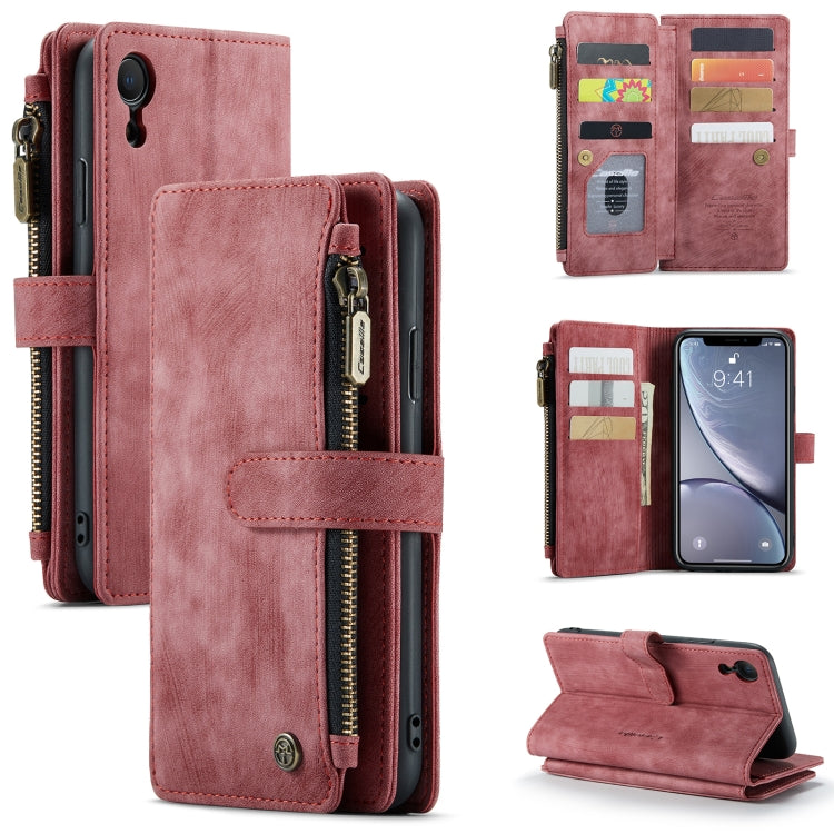 For iPhone XR CaseMe-C30 PU + TPU Multifunctional Horizontal Flip Leather Case with Holder & Card Slot & Wallet & Zipper Pocket(Red) - More iPhone Cases by CaseMe | Online Shopping UK | buy2fix