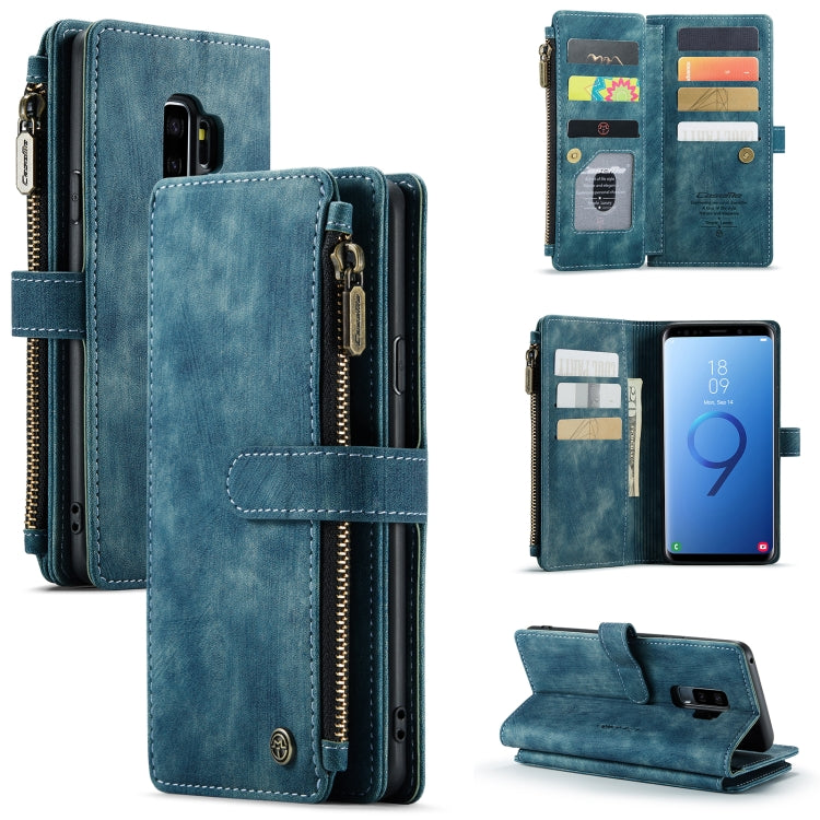 For Samsung Galaxy S9+ CaseMe-C30 PU + TPU Multifunctional Horizontal Flip Leather Case with Holder & Card Slot & Wallet & Zipper Pocket(Blue) - Galaxy Phone Cases by CaseMe | Online Shopping UK | buy2fix