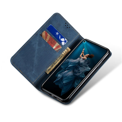 For Huawei Honor 20 Denim Texture Casual Style Horizontal Flip Leather Case with Holder & Card Slots & Wallet(Blue) - Honor Cases by buy2fix | Online Shopping UK | buy2fix