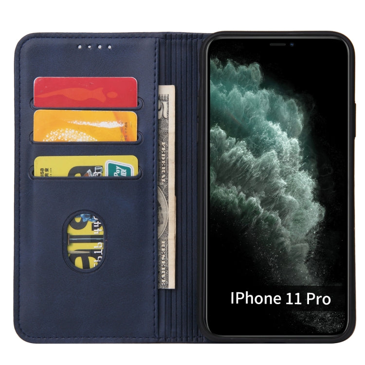 For iPhone 11 Pro Max Calf Texture Magnetic Horizontal Flip Leather Case with Holder & Card Slots & Wallet (Blue) - iPhone 11 Pro Max Cases by buy2fix | Online Shopping UK | buy2fix