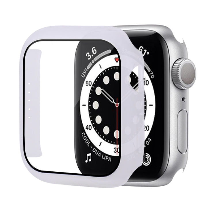 Shockproof PC Protective Case with Tempered Glass Film For Apple Watch Series 8 / 7 45mm(Bright White) - Watch Cases by buy2fix | Online Shopping UK | buy2fix