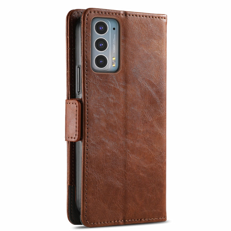 For Motorola Edge 20 CaseNeo Business Splicing Dual Magnetic Buckle Horizontal Flip PU Leather Case with Holder & Card Slots & Wallet(Brown) - Motorola Cases by buy2fix | Online Shopping UK | buy2fix