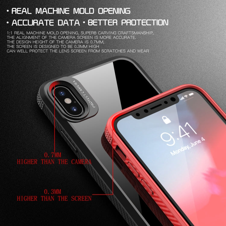 For iPhone XS Max MG Series Carbon Fiber TPU + Clear PC Four-corner Airbag Shockproof Case(Black) - More iPhone Cases by buy2fix | Online Shopping UK | buy2fix