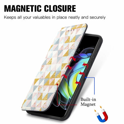 For Motorola Edge 20 Colorful Magnetic Horizontal Flip PU Leather Case with Holder & Card Slot & Wallet(Rhombus) - Motorola Cases by buy2fix | Online Shopping UK | buy2fix