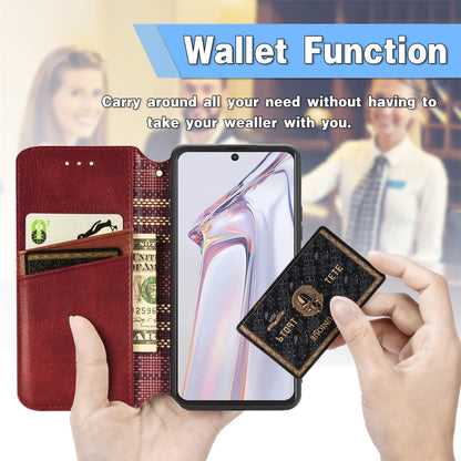 For Blackview A100 Cubic Grid Pressed Horizontal Flip Magnetic PU Leather Case with Holder & Card Slots & Wallet(Red) - More Brand by buy2fix | Online Shopping UK | buy2fix