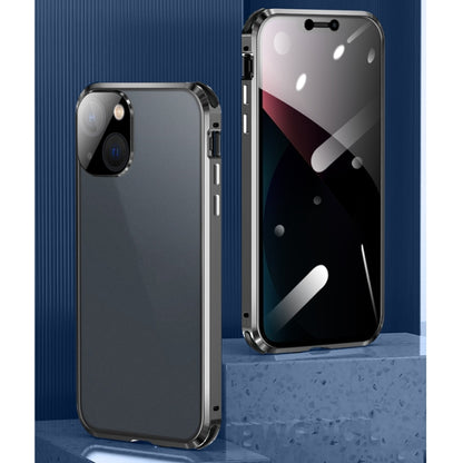 For iPhone 13 Pro Max Four-corner Shockproof Anti-peeping Magnetic Metal Frame Double-sided Tempered Glass Case (Black) - iPhone 13 Pro Max Cases by buy2fix | Online Shopping UK | buy2fix