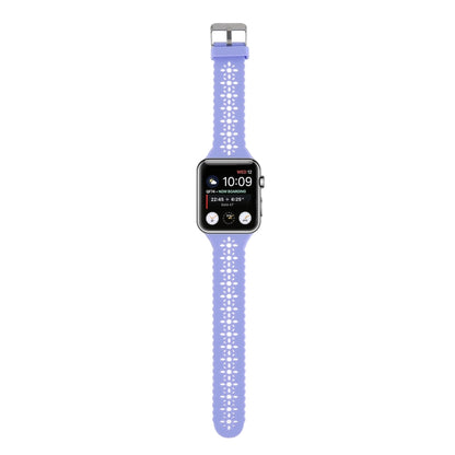 Hollow Out Silicone Watch Band For Apple Watch Ultra 49mm&Watch Ultra 2 49mm / Series 9&8&7 45mm / SE 3&SE 2&6&SE&5&4 44mm / 3&2&1 42mm(Light Purple) - Watch Bands by buy2fix | Online Shopping UK | buy2fix