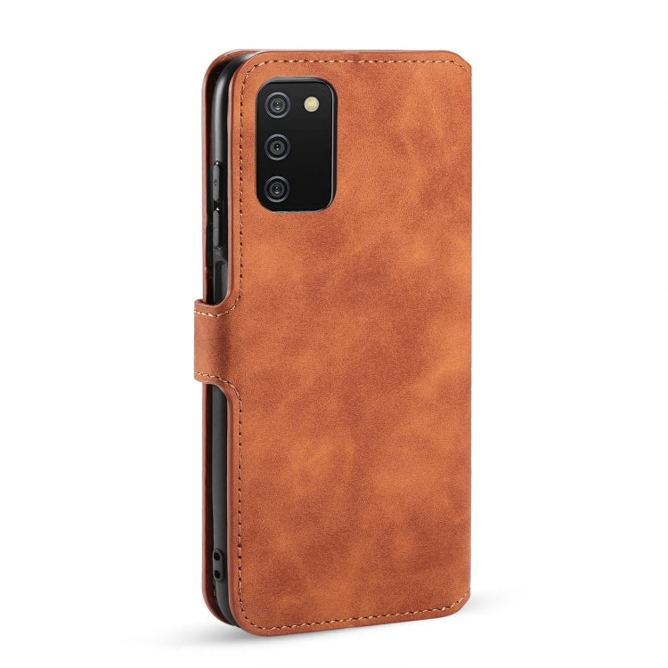 For Samsung Galaxy A03s 166mm DG.MING Retro Oil Side Horizontal Flip Leather Case with Holder & Card Slots & Wallet(Brown) - Galaxy Phone Cases by DG.MING | Online Shopping UK | buy2fix