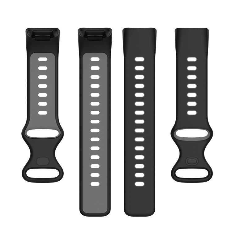 For Fitbit Charge 5 Two-color Silicone Watch Band(Black Grey) - Watch Bands by buy2fix | Online Shopping UK | buy2fix
