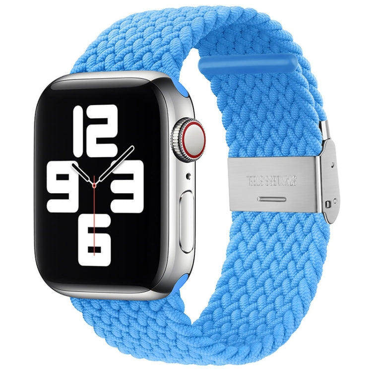 Nylon Braid One Buckle Watch Band For Apple Watch Ultra 49mm&Watch Ultra 2 49mm / Series 9&8&7 45mm / SE 3&SE 2&6&SE&5&4 44mm / 3&2&1 42mm(Sky Blue) - Watch Bands by buy2fix | Online Shopping UK | buy2fix