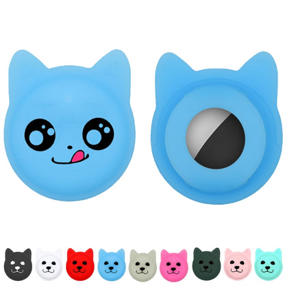 Hanhan Smiley Cute Cartoon Pet Collar Anti-lost Tracker Silicone Case For AirTag(Fluorescent Green) - Pet Series by Mutural | Online Shopping UK | buy2fix